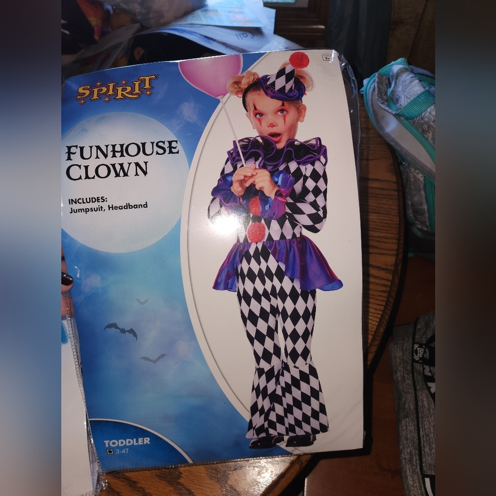 Spirit Funhouse Clown Costume for Kids - Black and White Checkered